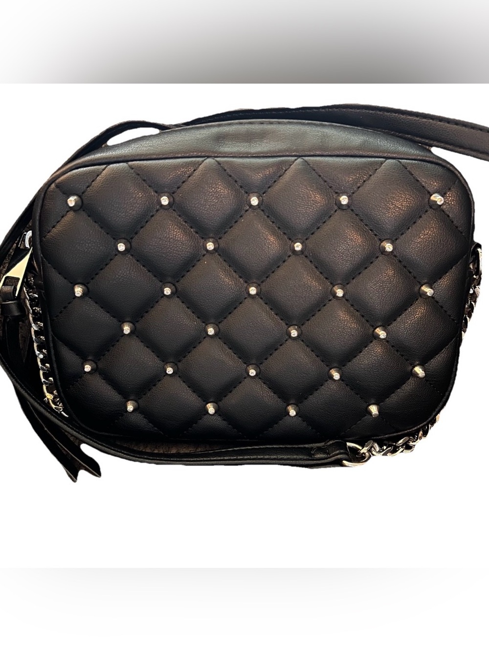 NWT Rebecca Minkoff Diamond Quilt Studded Top Zip Crossbody Bag